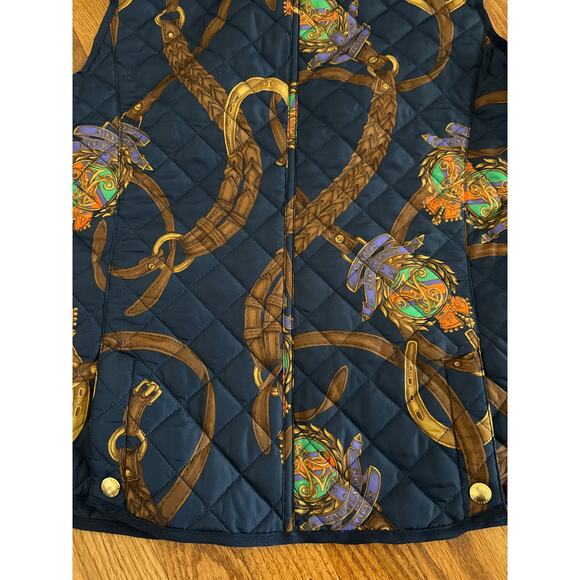 Lauren Ralph Lauren Vintage Equestrian Themed Puffer quilted Vest Womens Size L - Picture 8 of 8